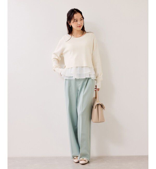 VIS「【美easy】コンフォートストレートワイドパンツ/イージーケア・UVケア・セットアップ対応」|チノ|