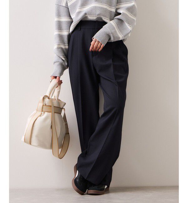 VIS「【美easy】コンフォートストレートワイドパンツ/イージーケア・UVケア・セットアップ対応」|チノ|