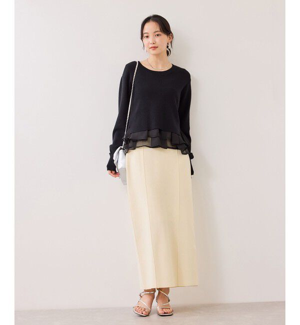 VIS「ピンタックデザインニットスカート」|スカート|