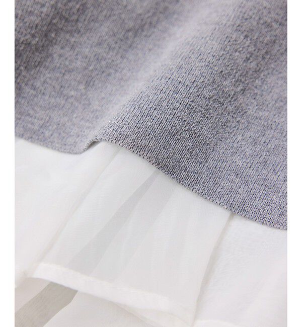 VIS「ペプラムオーガンジードッキングニットプルオーバー」|ニット・セーター|