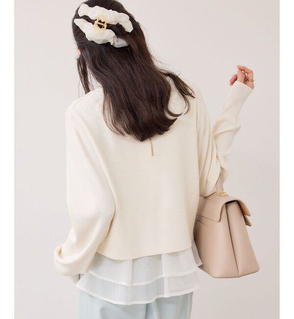 VIS「ペプラムオーガンジードッキングニットプルオーバー」|ニット・セーター|