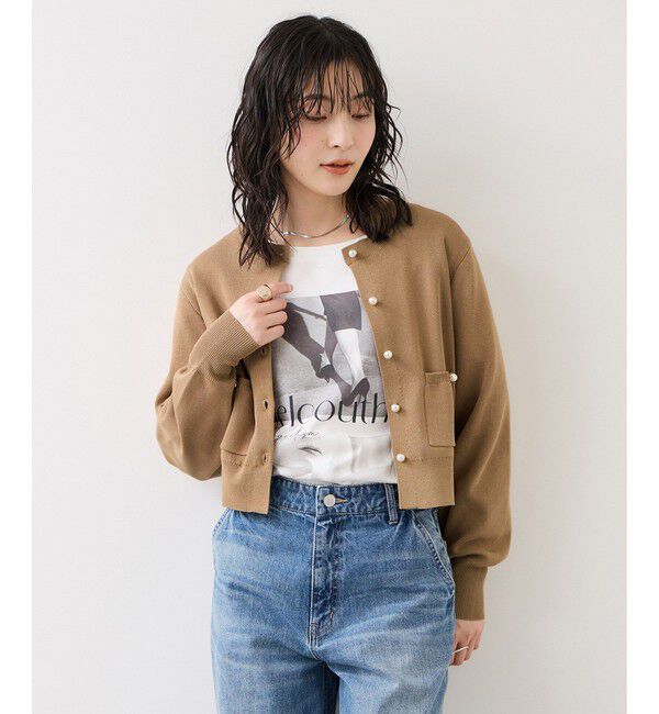 VIS「パールボタンカーディガン」|カーディガン|