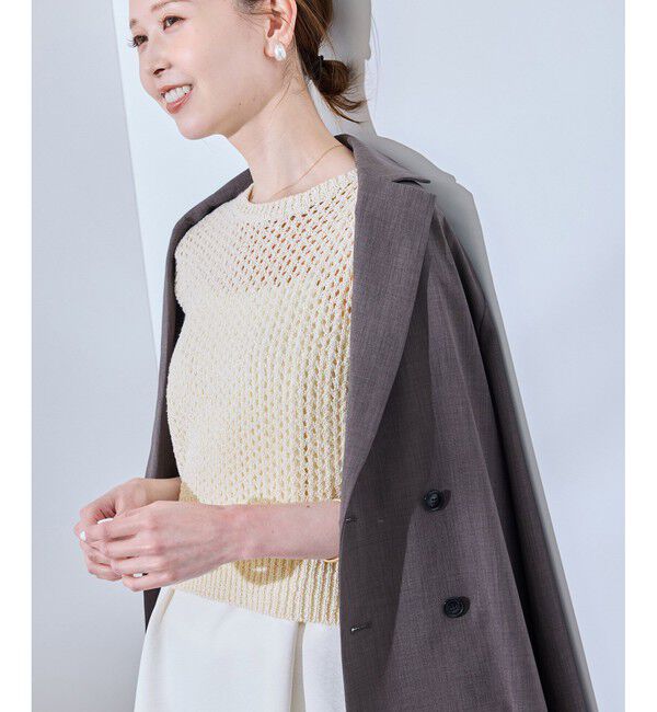 Rope&rsquo;Picnic「透かし編みラメニットベスト」|ベスト・ジレ|