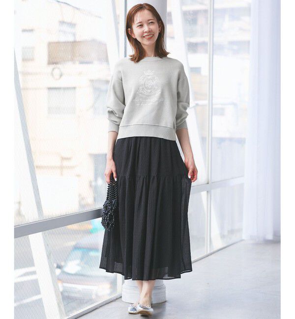 Rope&rsquo;Picnic「スウェットライク刺繍ニットプルオーバー/リンクコーデ」|ニット・セーター|