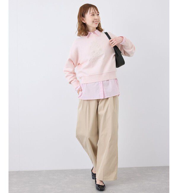 Rope&rsquo;Picnic「スウェットライク刺繍ニットプルオーバー/リンクコーデ」|ニット・セーター|