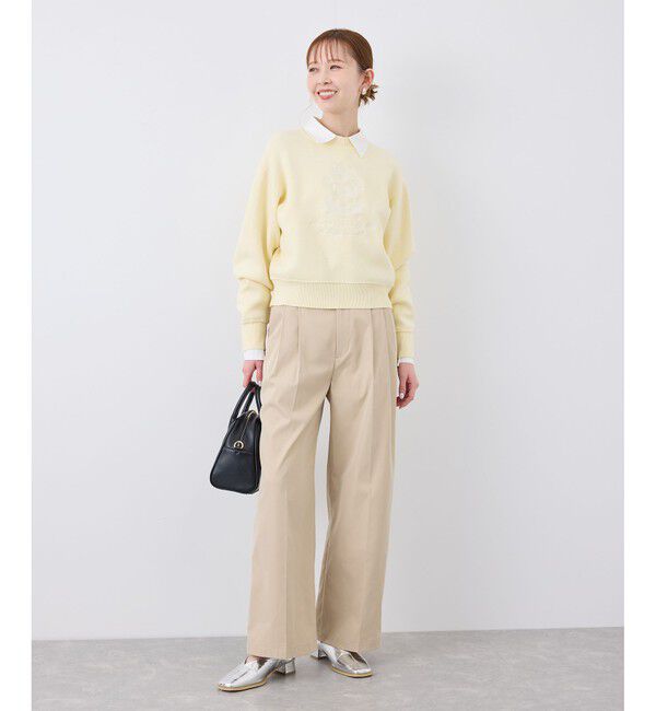 Rope&rsquo;Picnic「スウェットライク刺繍ニットプルオーバー/リンクコーデ」|ニット・セーター|