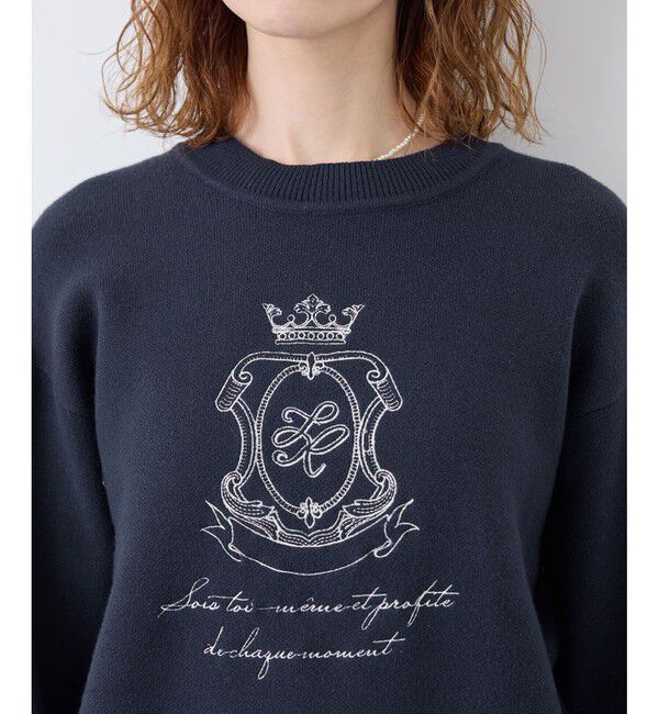 Rope&rsquo;Picnic「スウェットライク刺繍ニットプルオーバー/リンクコーデ」|ニット・セーター|