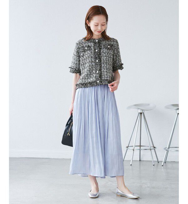 Rope&rsquo;Picnic「【サマー・ツイード】ハーフスリーブカーディガン」|カーディガン|