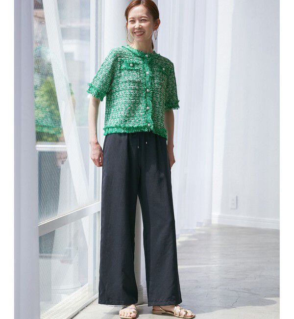 Rope&rsquo;Picnic「【サマー・ツイード】ハーフスリーブカーディガン」|カーディガン|