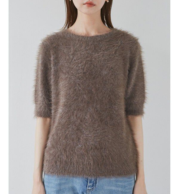 Rope&rsquo;Picnic「シャギーニットハーフスリーブプルオーバー」|ニット・セーター|