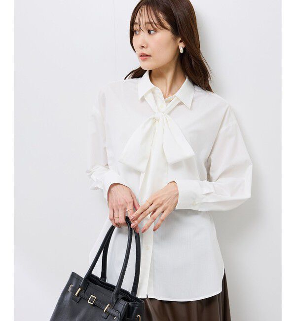 Rope&rsquo;Picnic「【防シワ】ボウタイ付きレギュラーシャツ」|シャツ・ブラウス|