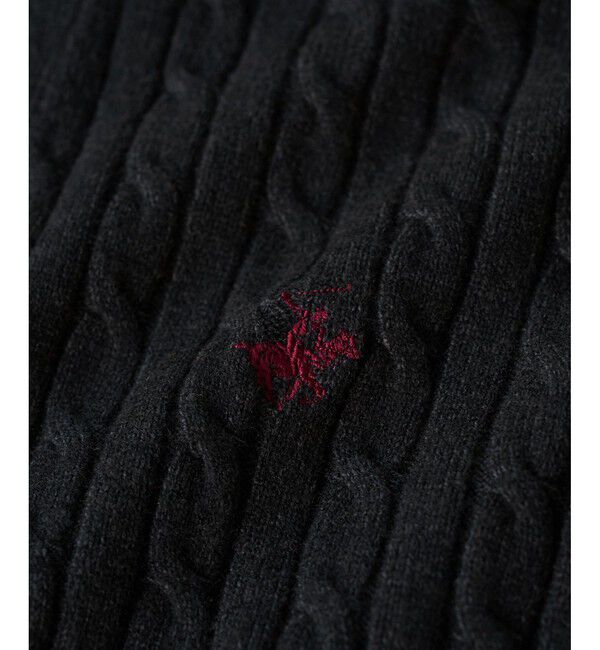 Rope&rsquo;Picnic「【BEVERLYHILLS POLO CLUB・新色追加】ケーブル編みクロップドスキッパーニット」|ニット・セーター|