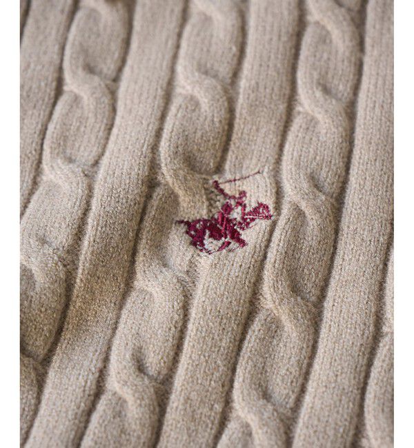 Rope&rsquo;Picnic「【BEVERLYHILLS POLO CLUB・新色追加】ケーブル編みクロップドスキッパーニット」|ニット・セーター|