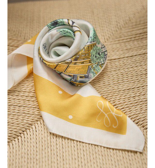 ROPE PICNIC PASSAGE「シティーパターンスカーフ 90cm」|バンダナ・スカーフ|オレンジ系(71)