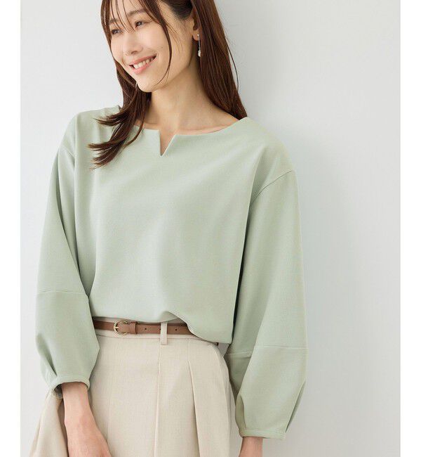 Rope&rsquo;Picnic「ランタンスリーブリップルカットトップス」|Tシャツ・カットソー|