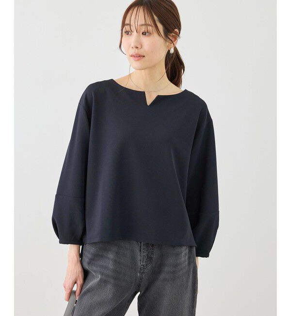 Rope&rsquo;Picnic「ランタンスリーブリップルカットトップス」|Tシャツ・カットソー|