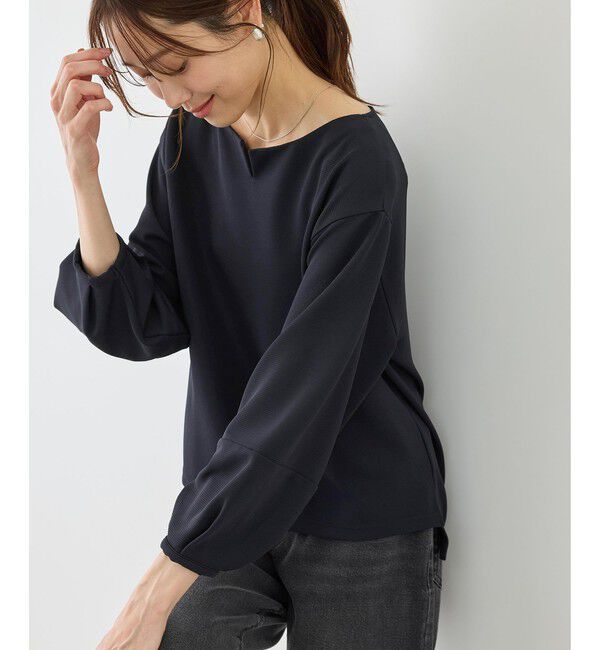 Rope&rsquo;Picnic「ランタンスリーブリップルカットトップス」|Tシャツ・カットソー|