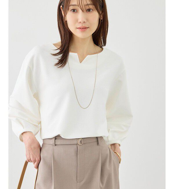 Rope&rsquo;Picnic「ランタンスリーブリップルカットトップス」|Tシャツ・カットソー|