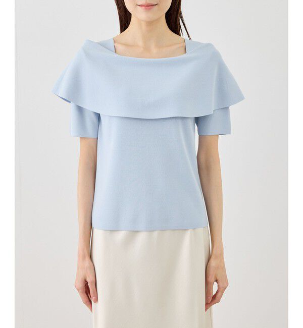 Rope&rsquo;Picnic「八方映えニット ハーフスリーブケープニットプルオーバー/UVカット・接触冷感・イージーケア」|ニット・セーター|