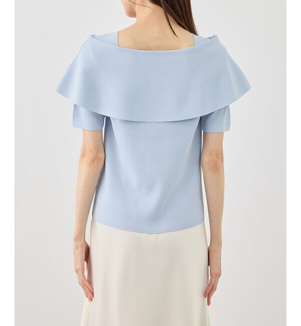 Rope&rsquo;Picnic「八方映えニット ハーフスリーブケープニットプルオーバー/UVカット・接触冷感・イージーケア」|ニット・セーター|