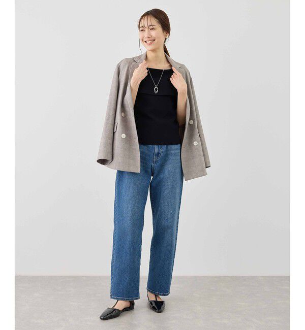 Rope&rsquo;Picnic「八方映えニット ハーフスリーブケープニットプルオーバー/UVカット・接触冷感・イージーケア」|ニット・セーター|