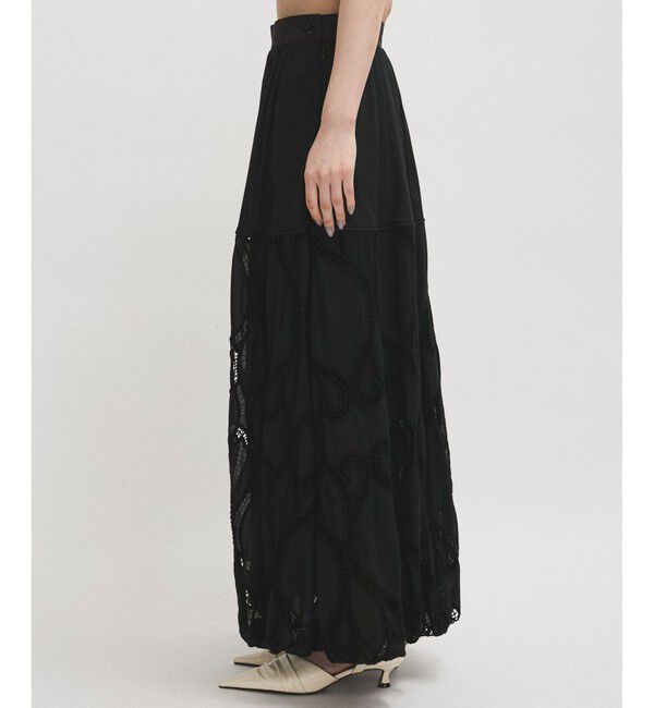 ADAM ET ROPE'「【EMOELLE】エンブロイダリーレーススカート」|スカート|