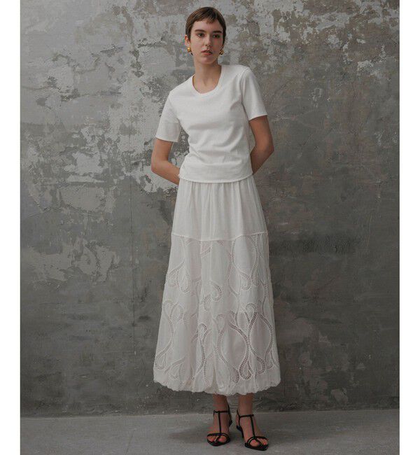ADAM ET ROPE'「【EMOELLE】エンブロイダリーレーススカート」|スカート|