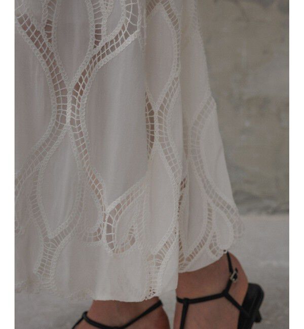 ADAM ET ROPE'「【EMOELLE】エンブロイダリーレーススカート」|スカート|