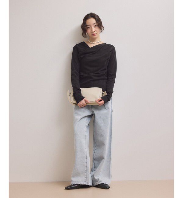 ADAM ET ROPE'「【WEB限定】アシンメトリードレープトップス」|Tシャツ・カットソー|
