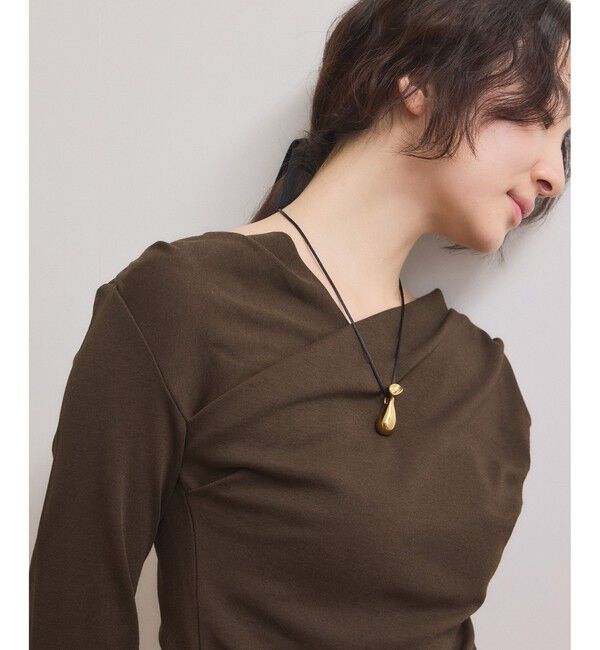 ADAM ET ROPE'「【WEB限定】アシンメトリードレープトップス」|Tシャツ・カットソー|