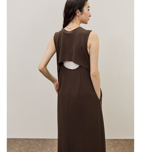 ADAM ET ROPE'「ディープネックカットソーワンピース」|ワンピース|