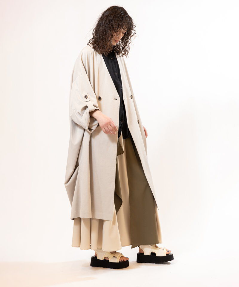  「ダブルブレストビッグコート」|ノーカラーコート|