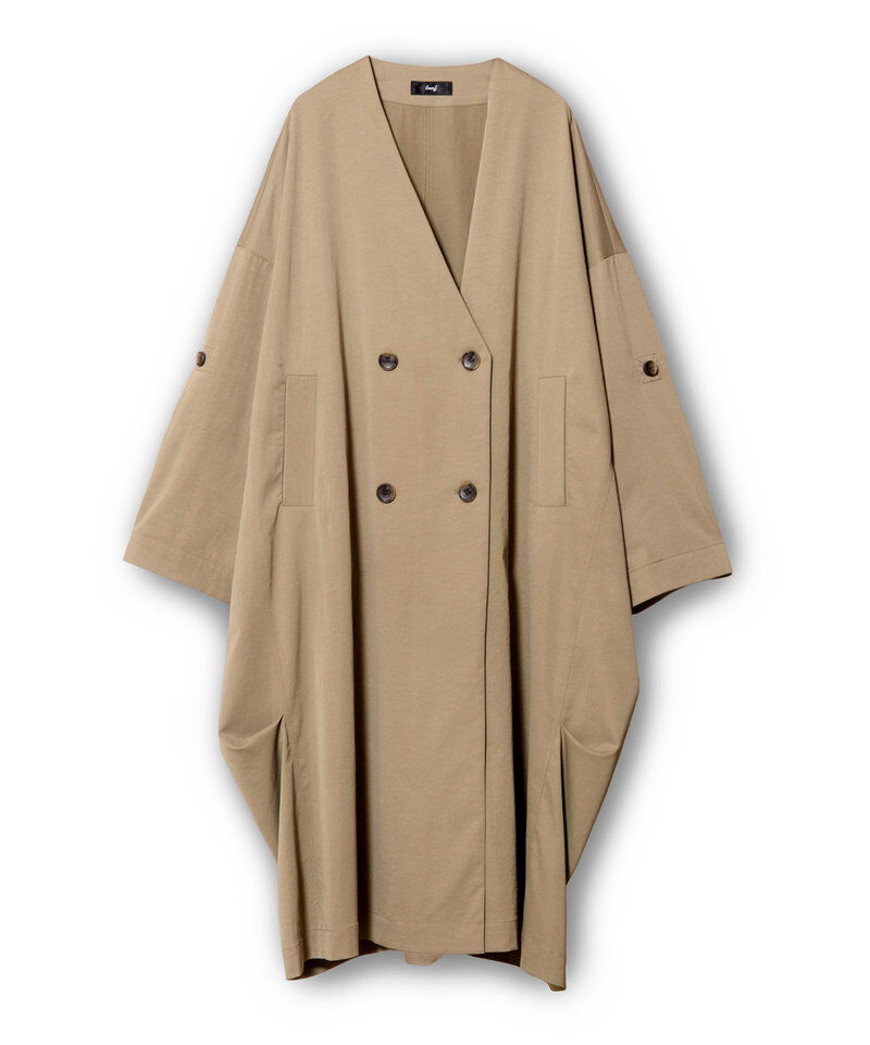  「ダブルブレストビッグコート」|ノーカラーコート|