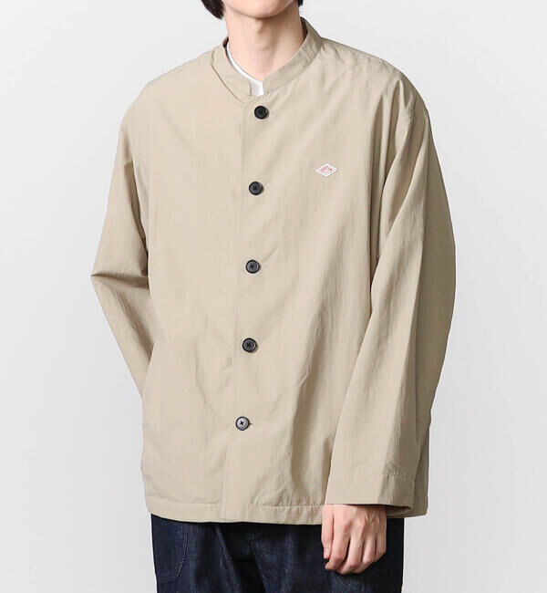 DANTON「DANTON | ナイロンタッサー バンドカラージャケット MEN」|テーラードジャケット|BEIGE
