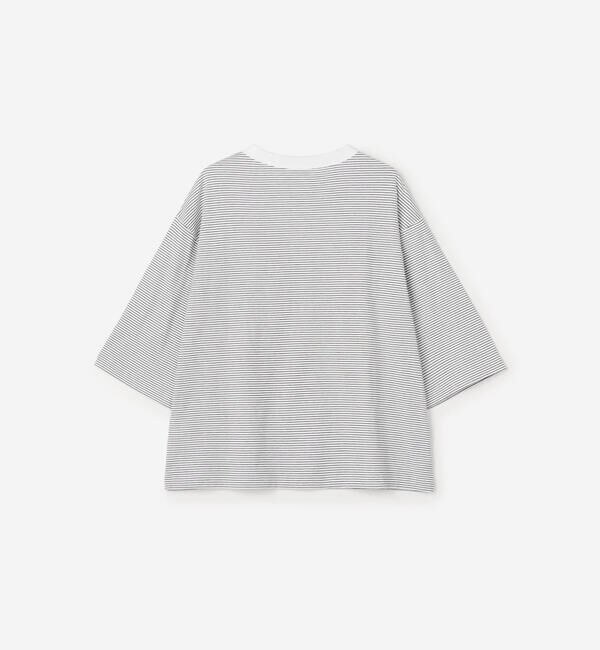 handvaerk「handvaerk | 60/2 ボトルネックTシャツ STRIPE WOMEN」|Tシャツ・カットソー|
