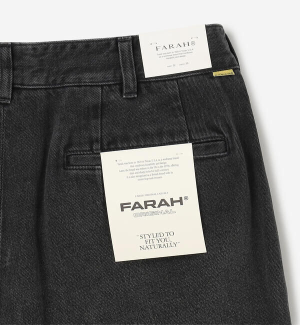  「FARAH | ツータック ワイドデニムパンツ MEN」|デニム|