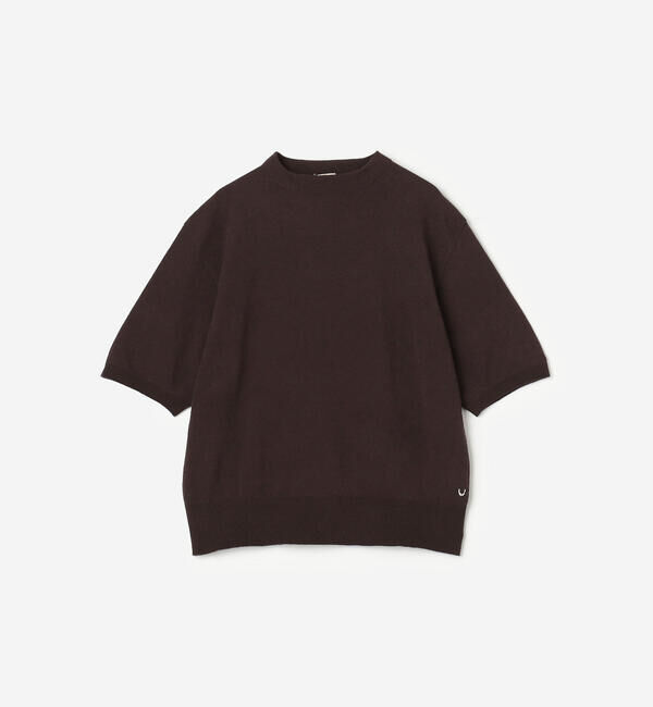 UNFIL「UNFIL | ボトルネック 半袖プルオーバー WOMEN」|ニット・セーター|BROWN