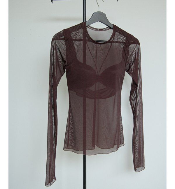  「【NICENICE MOMENT】MESH LS SHELL」|インナー|バーガンディー