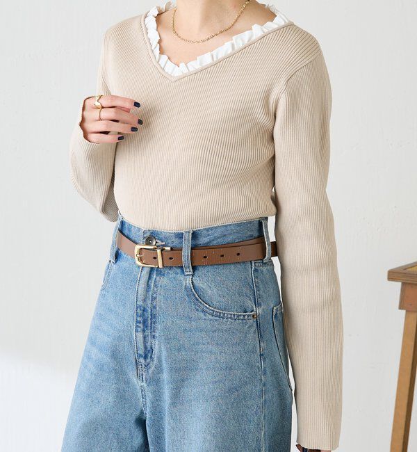  「フリルリブニット」|ニット・セーター|