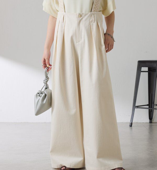  「サスペンダーワイドタックパンツ」|チノ|