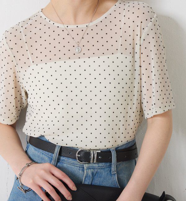  「【トレンドアイテム】シアードットチュールカットソー/アンサンブル」|Tシャツ・カットソー|オフホワイト