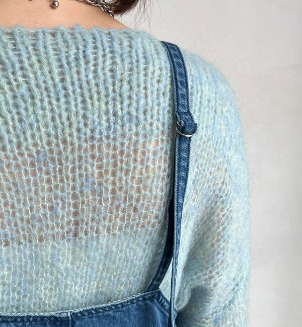  「細紐デニムフロントジップサロペット」|ワンピース|