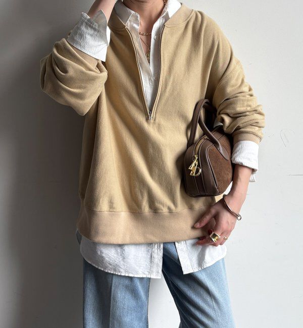  「【新色追加】【インフルエンサー OKOCHI企画】ハーフジップスウェット」|Tシャツ・カットソー|