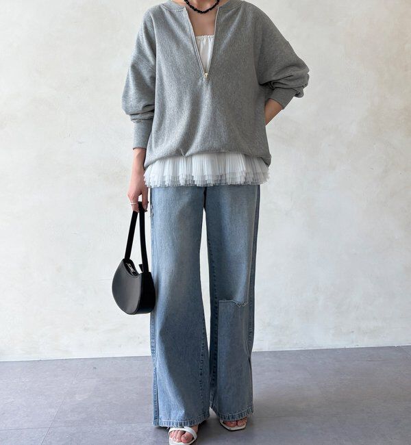  「【新色追加】【インフルエンサー OKOCHI企画】ハーフジップスウェット」|Tシャツ・カットソー|