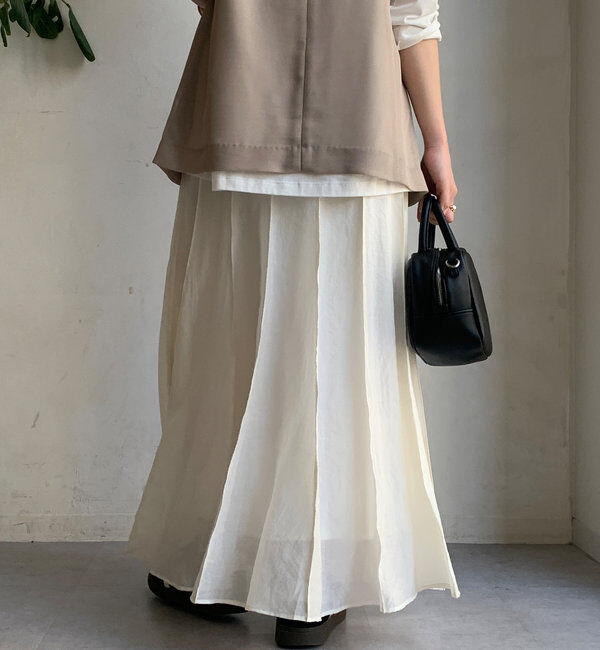  「シアーパネルプリーツスカート」|スカート|