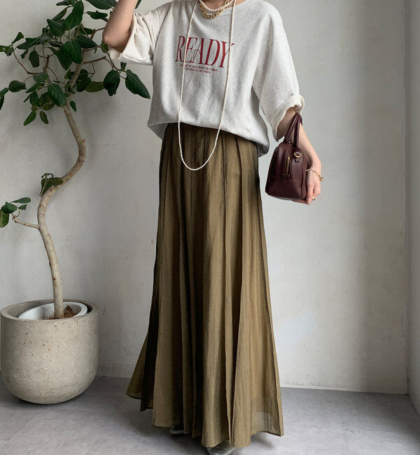  「シアーパネルプリーツスカート」|スカート|