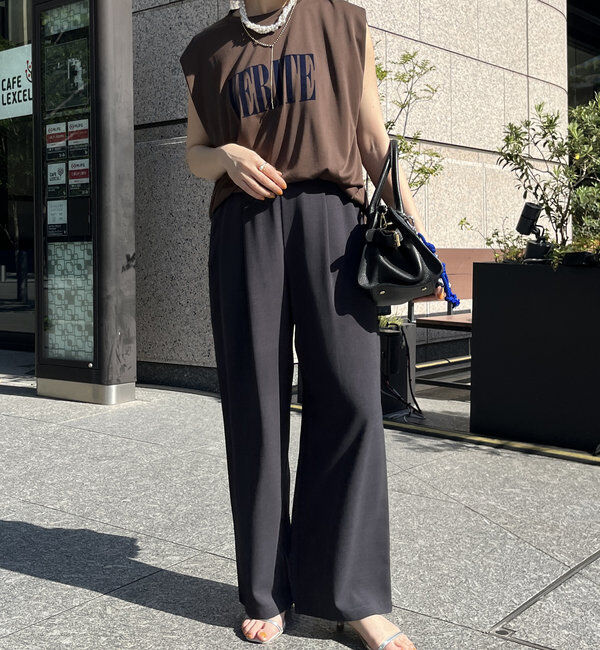  「接触冷感ワイドパンツ」|チノ|