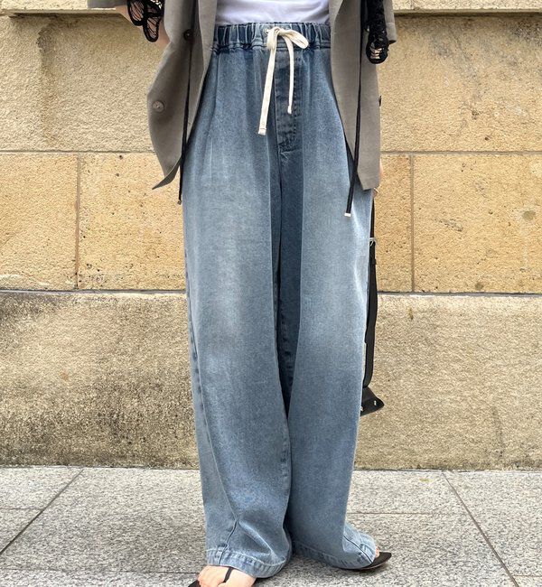  「デニムワイドイージーパンツ」|デニム|