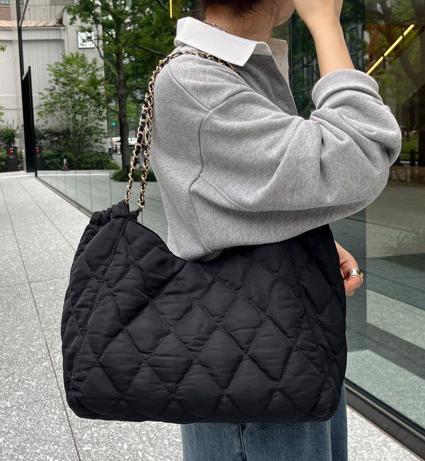  「【WEB限定】ナイロンキルトチェーントート」|トートバッグ|