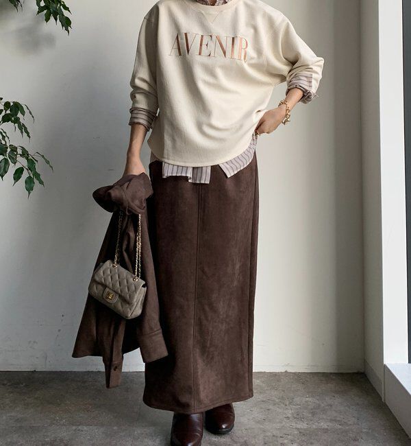  「スウェードダンボールIラインスカート」|スカート|